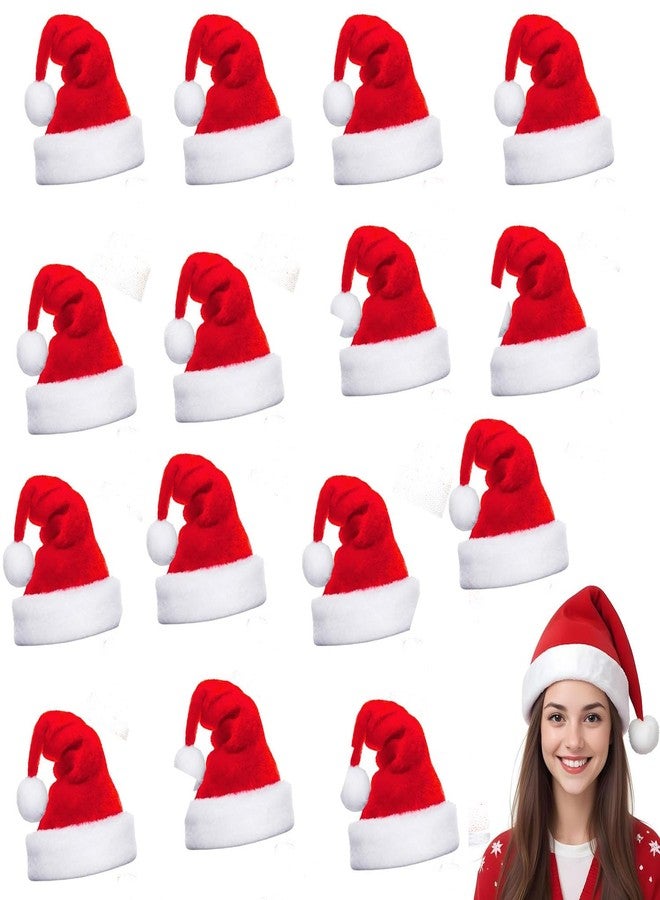 RED WIND Christmas Soft Velvet Santa Caps - Pack of 5 |Red & White Color | Classic Christmas Hat for Kids & Adults, Party, School & Holiday Celebration BIGVCH2 - Image 1